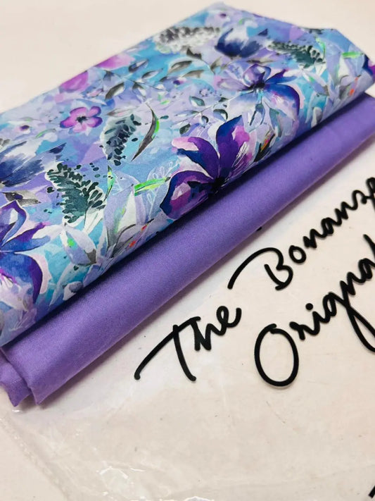 BONANZA Hit Article – 2-Piece Unstitched Lawn Suit (Summer Collection) Design: Lavender Breeze M|C MEHWISH COLLECTIONS