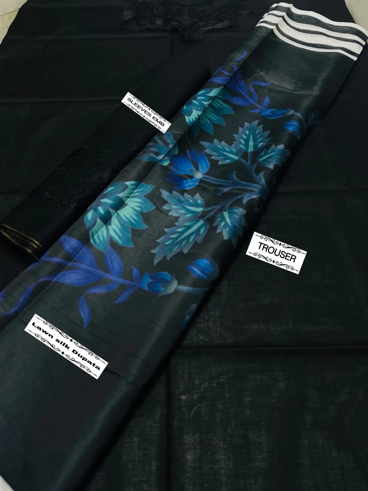 Natasha Kamal - Summer CollectionAZ#2008 (Deep Navy Blue Suit with Printed Dupatta) M|C MEHWISH COLLECTIONS