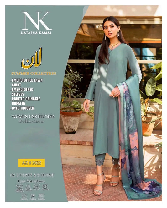 Natasha Kamal 3PC Summer Collection M|C MEHWISH COLLECTIONS