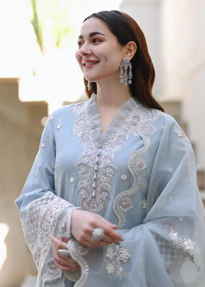 Zara Shah Jahan Inspired Embroidered Unstitched Lawn Suit. M|C MEHWISH COLLECTIONS